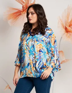Casacca in georgette con scollo a V e volant