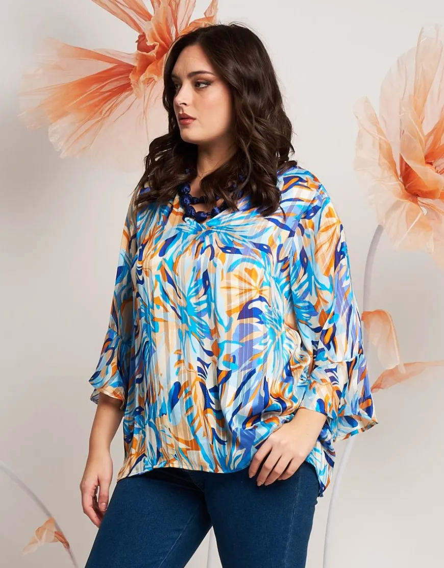 Casacca in georgette con scollo a V e volant