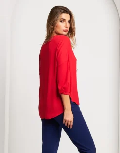 Casacca in georgette rossa