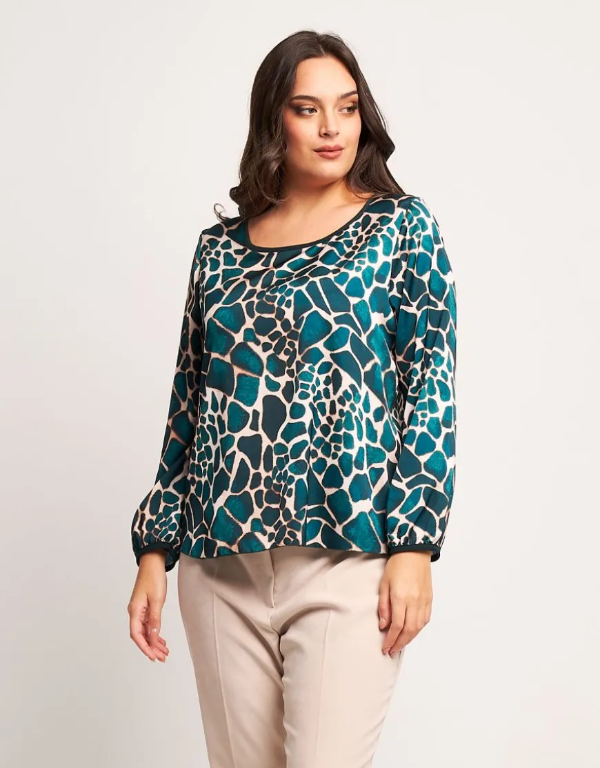 Casacca in raso animalier foresta