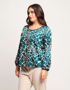 Casacca in raso animalier foresta