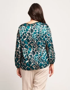 Casacca in raso animalier foresta