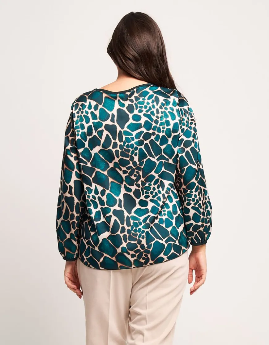 Casacca in raso animalier foresta