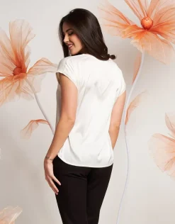 Casacca in raso con bordi in maglia