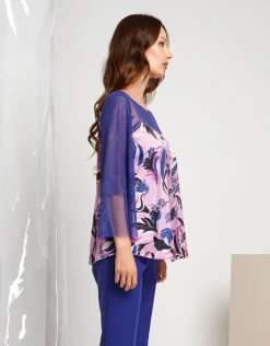 Casacca in raso con maniche in tulle