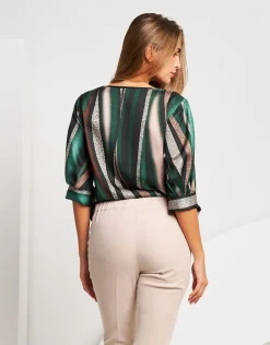 Casacca in raso con maniche a palloncino