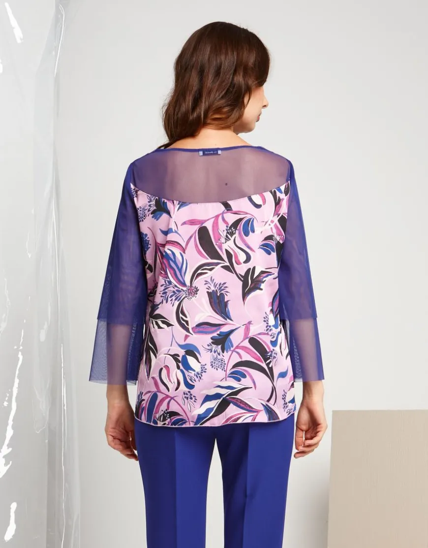 Casacca in raso con maniche in tulle