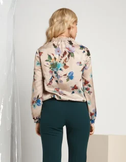 Casacca in raso fantasia con arriccio