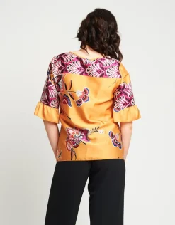 Casacca in raso fantasia floreale