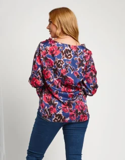 Casacca in raso fantasia floreale