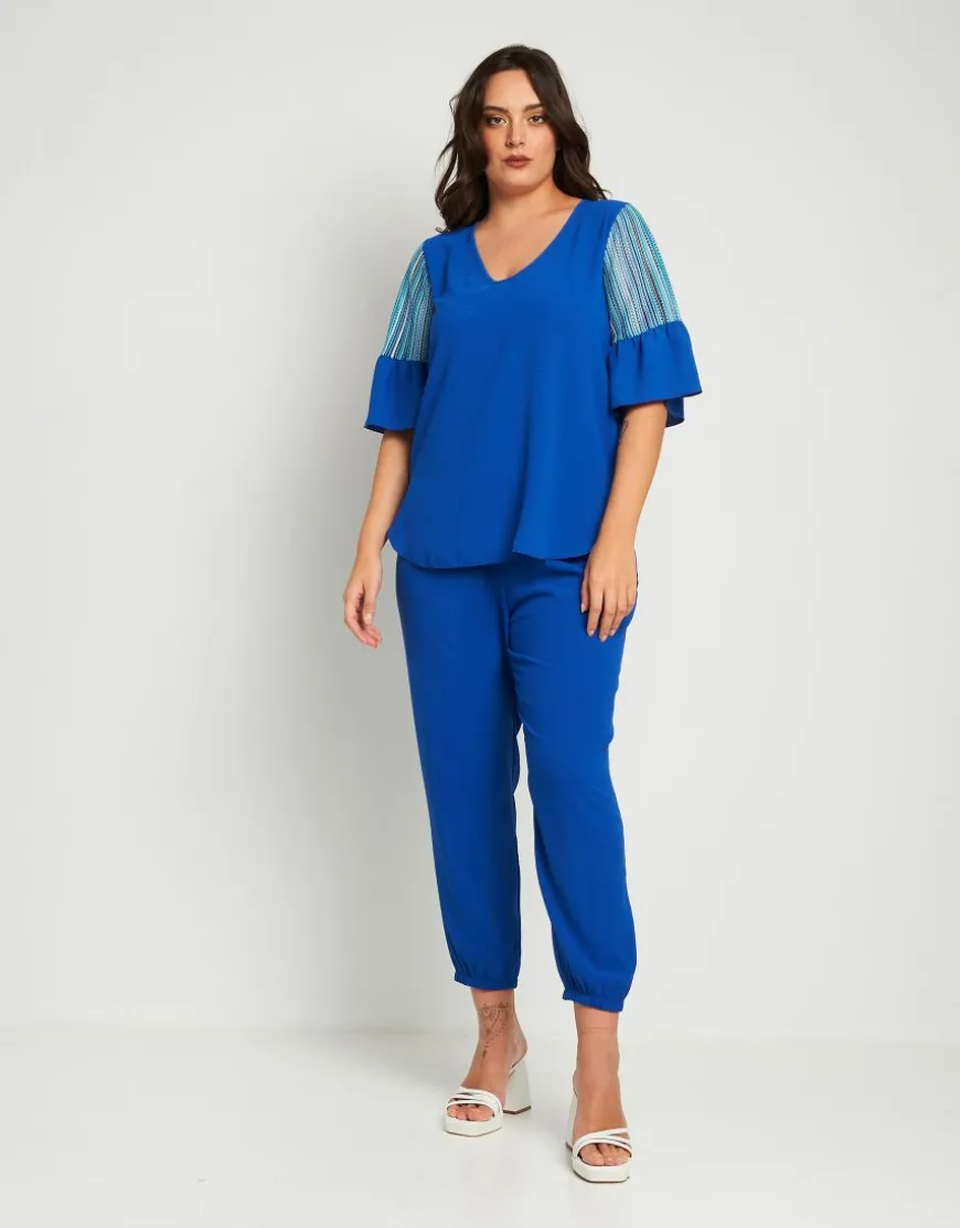Casacca in viscosa con inserti in rete