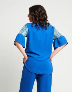 Casacca in viscosa con inserti in rete