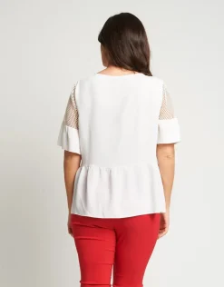 Casacca in viscosa con inserti in rete