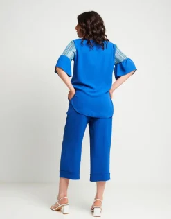 Casacca in viscosa con inserti in rete