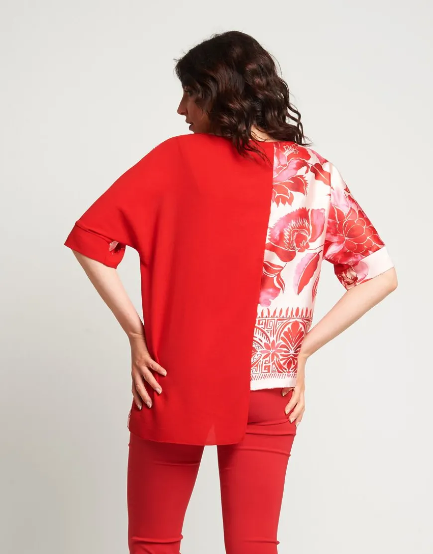 Casacca in viscosa con maniche a kimono