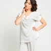 Casacca in viscosa con scollo e passanti