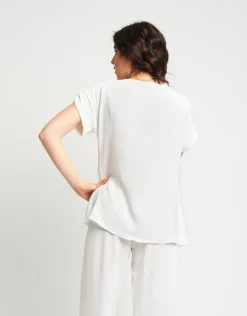 Casacca in viscosa con scollo e passanti