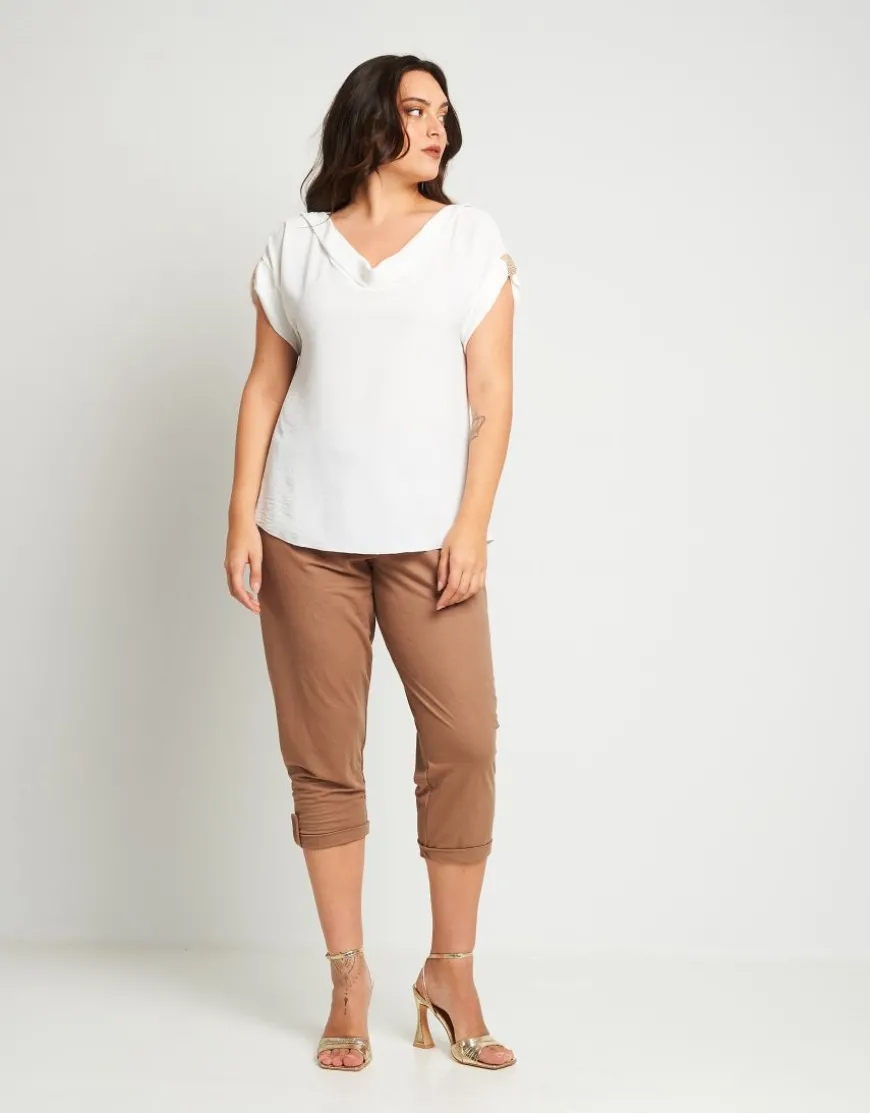 Casacca in viscosa con scollo e passanti