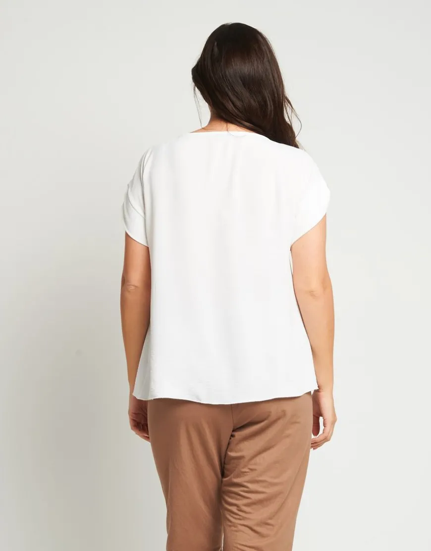 Casacca in viscosa con scollo e passanti