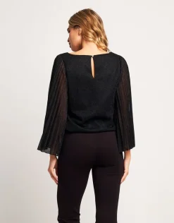 Casacca lurex con maniche plissé