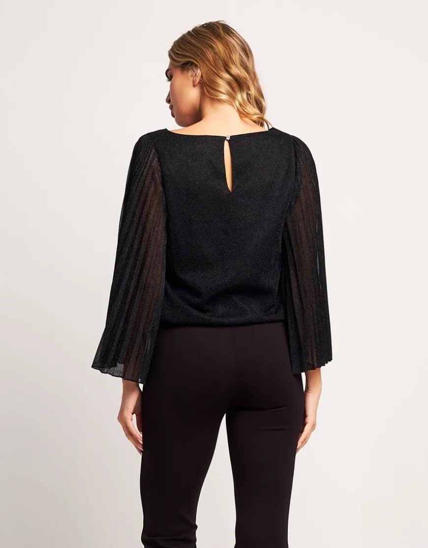 Casacca lurex con maniche plissé