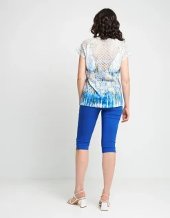 Casacca stampata con inserti in pizzo