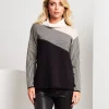 Dolcevita color block a righe