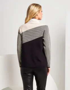 Dolcevita color block a righe