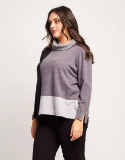 Dolcevita color block grigio