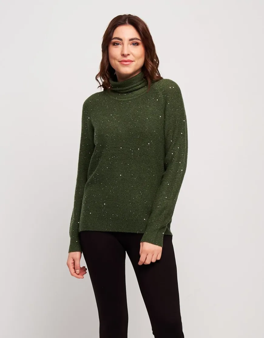 Dolcevita con filato in paillettes