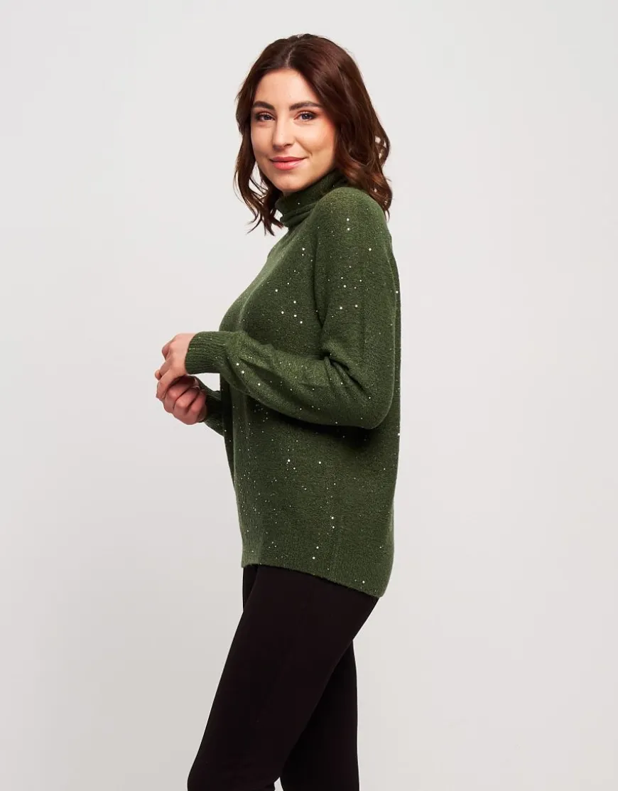Dolcevita con filato in paillettes
