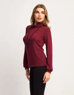 Dolcevita in maglia con maniche a sbuffo