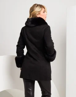 Ecomontone con zip e dettaglio borchie
