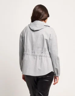 Felpa in punto Milano con zip e cappuccio