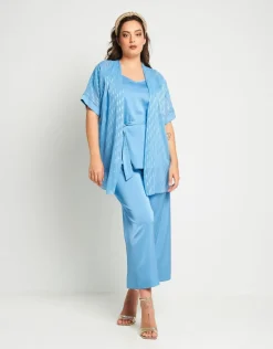 Giacca a kimono con bordi in raso