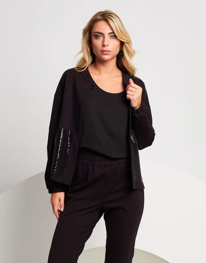 Giacca bomber con dettagli di paillettes