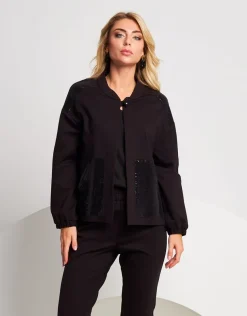 Giacca bomber con dettagli di paillettes