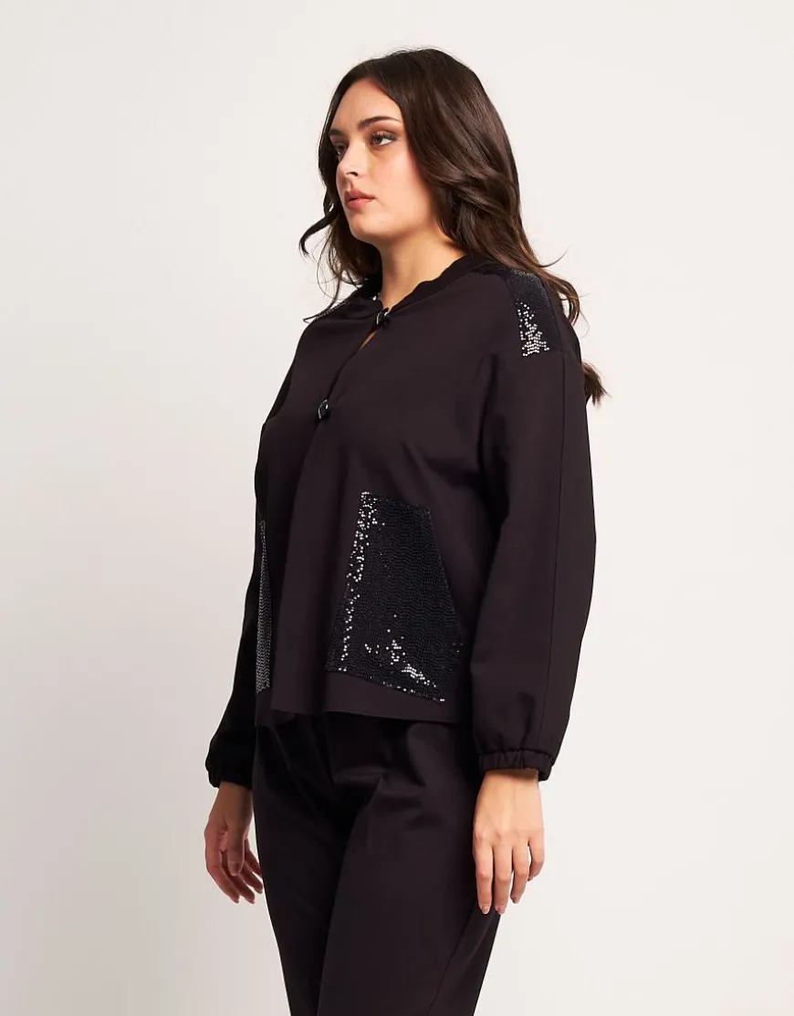 Giacca bomber con dettagli di paillettes