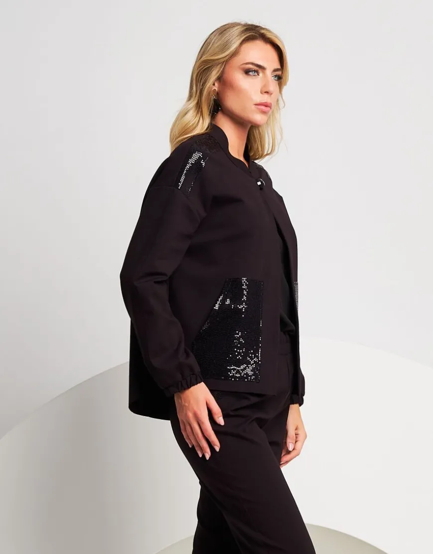 Giacca bomber con dettagli di paillettes