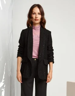 Giacca bouclé con paillettes