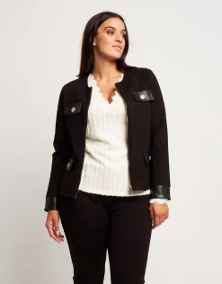 Giacca con inserti in ecopelle