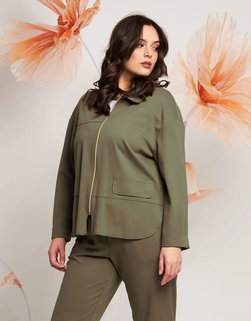 Giacca con zip e pattine