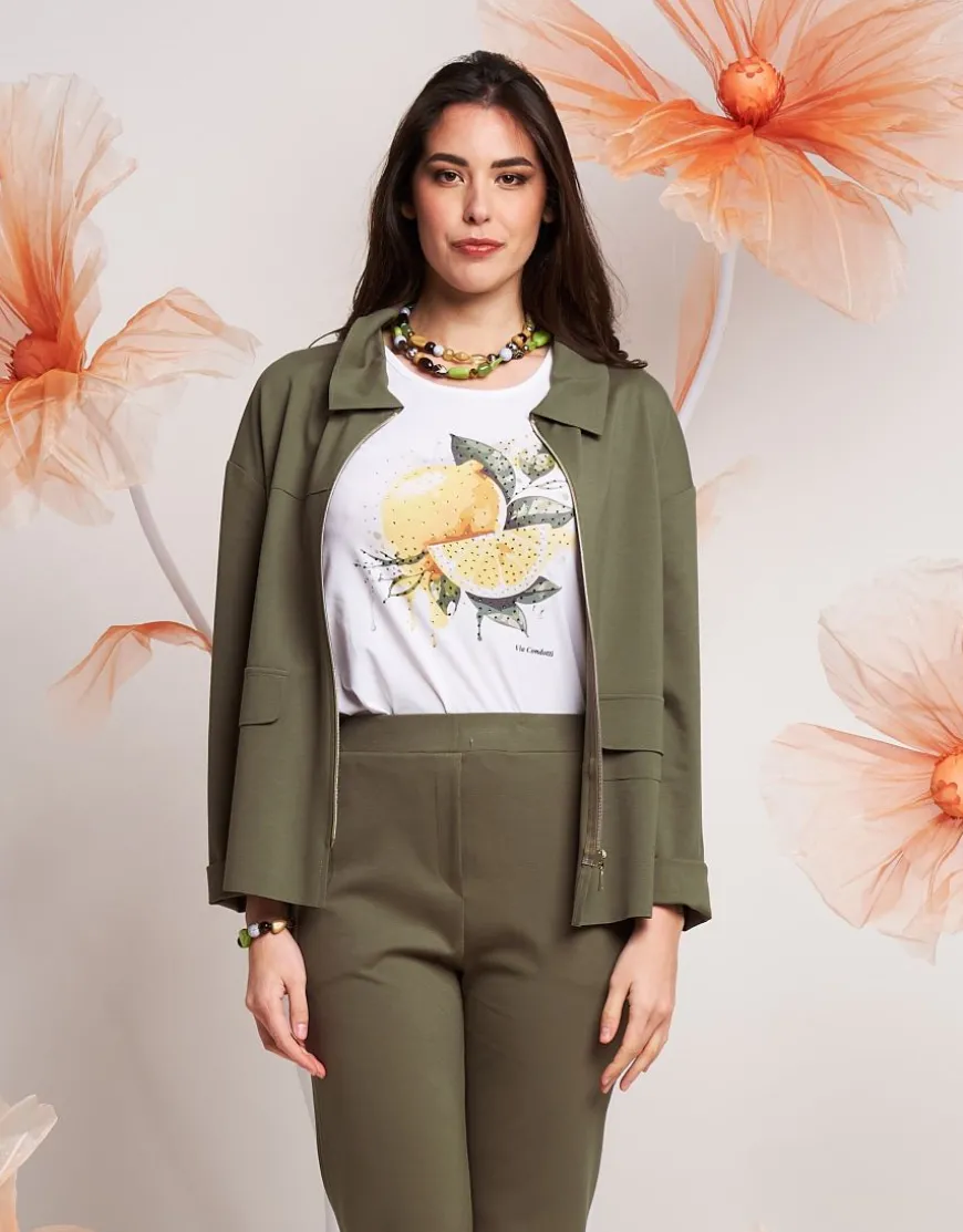 Giacca con zip e pattine