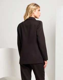 Giacca doppio petto con tasche e applicazioni