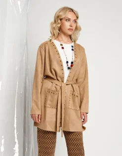 Giacca in ecosuede con borchie