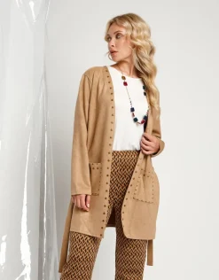 Giacca in ecosuede con borchie