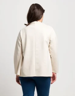Giacca in ecosuede con collo laserato