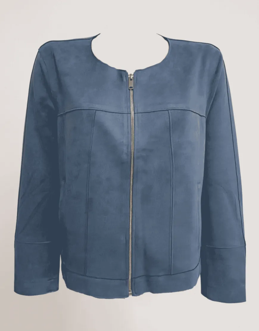 Giacca in ecosuede con zip
