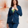 Giacca in jeans con revers e pattine