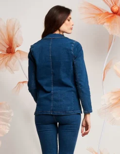 Giacca in jeans con revers e pattine